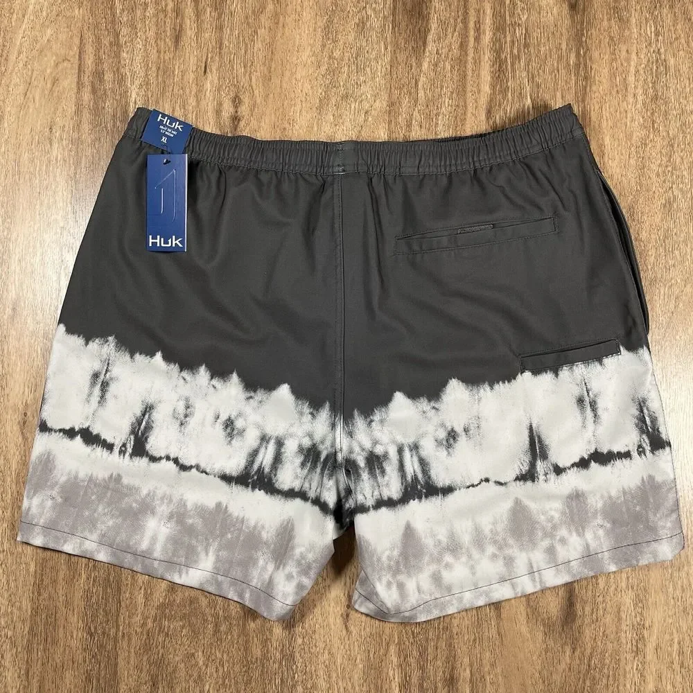 NWT HUK‎ Fishing Pursuit Salt Dye Volley Swim Trunks Board Shorts 5.5